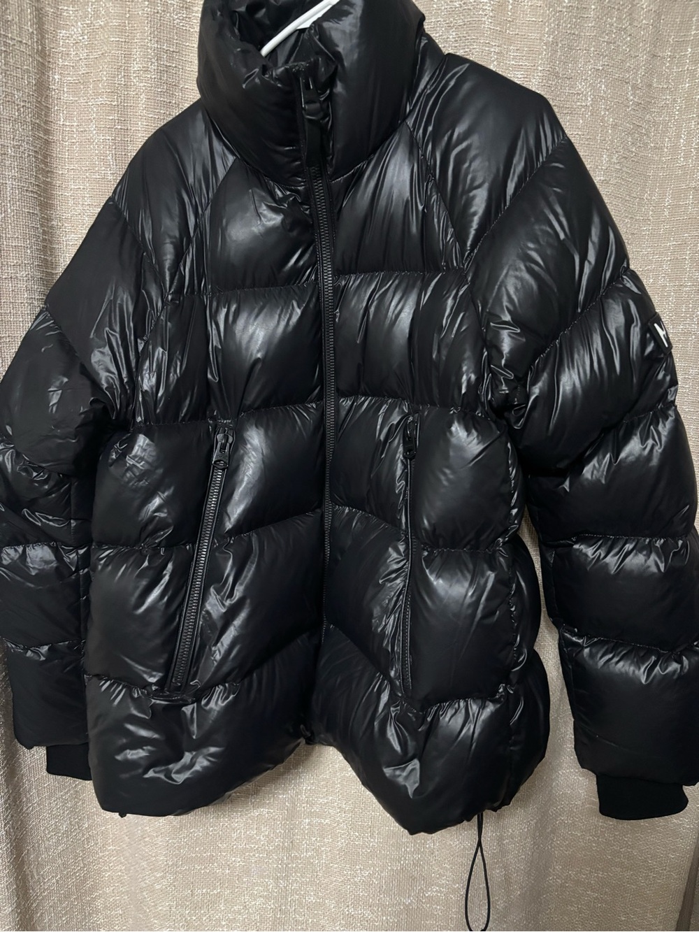 Mackage Men's Black High-Shine Puffer Jacket